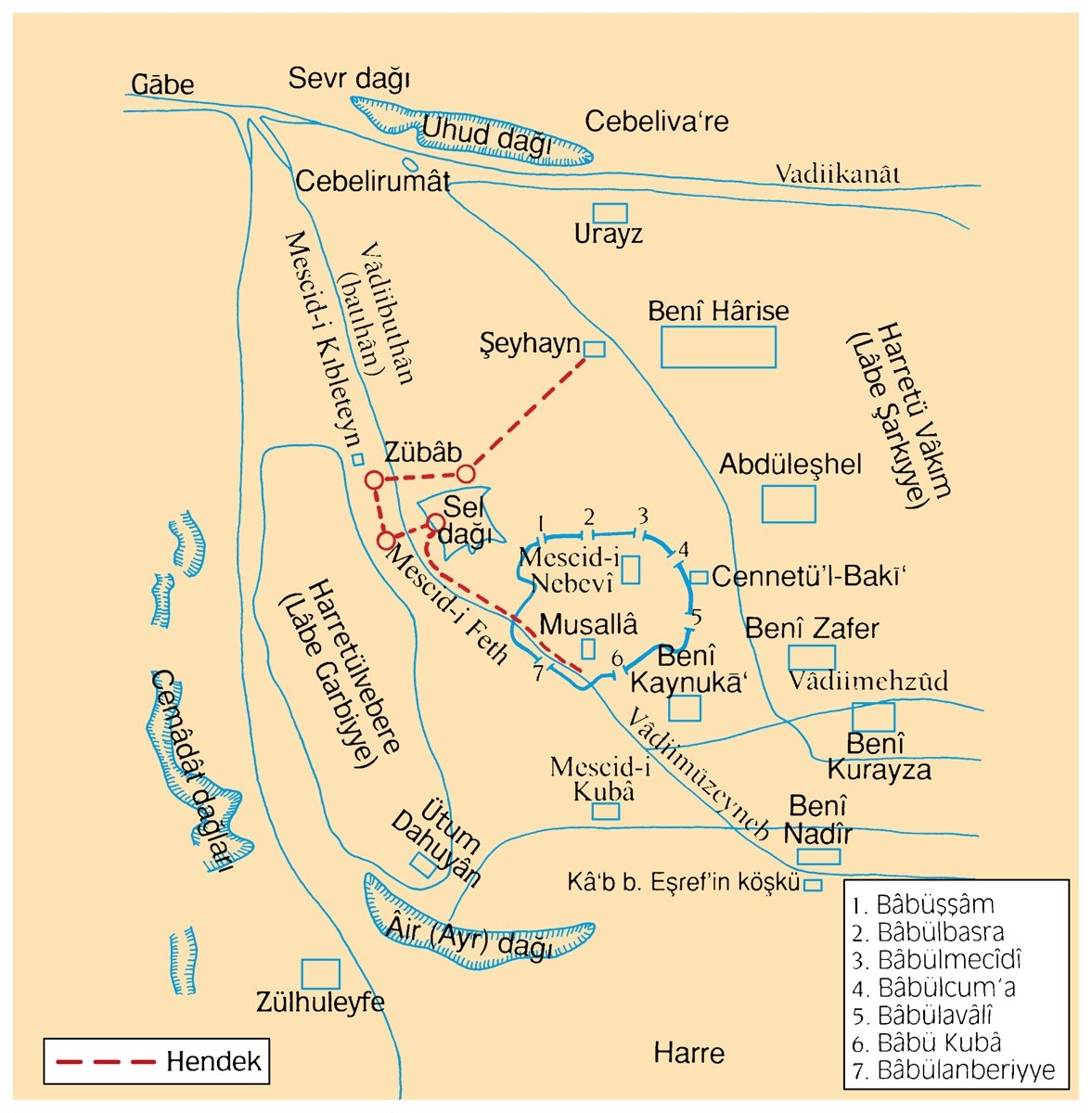 Hendek Gazvesi’nin yapıldığı yerleri gösteren plan