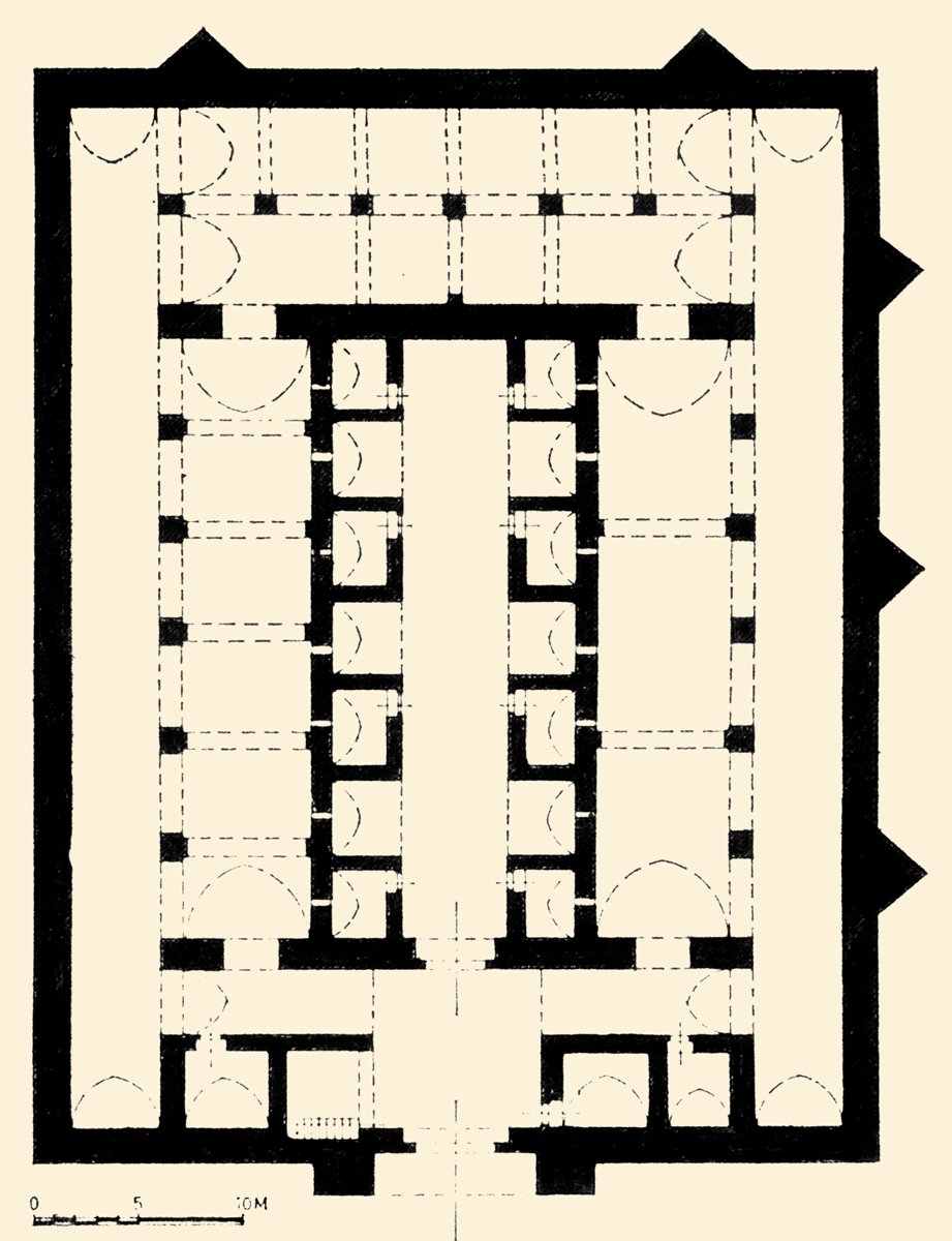 Antalya-Konya yolu üzerindeki Alara Hanı’nın planı