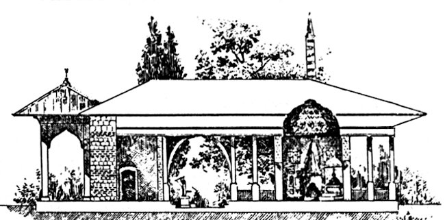 Edirne Arz Odası’nın Rifat Osman tarafından çizilen kesiti (Edirne Sarayı, Ankara 1989)