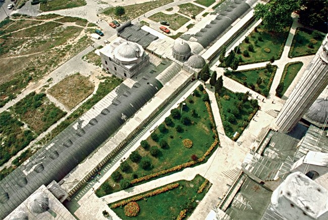 Edirne Selimiye Arastası’nın üstten görünüşü