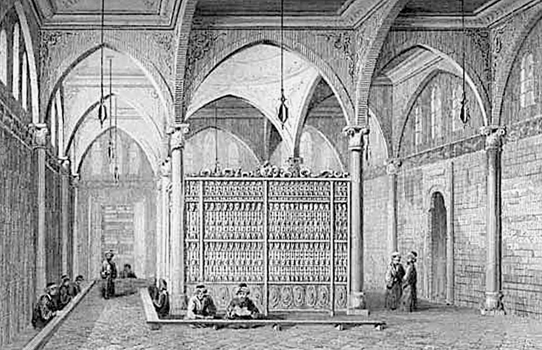 Râgıb Paşa Kütüphanesi’nin içini gösterenXIX. yüzyılın ilk yarısına ait bir gravür(M. J. M. Jouannin – M. Jules Van Gaver,Turquie, Paris 1840, s. 121)