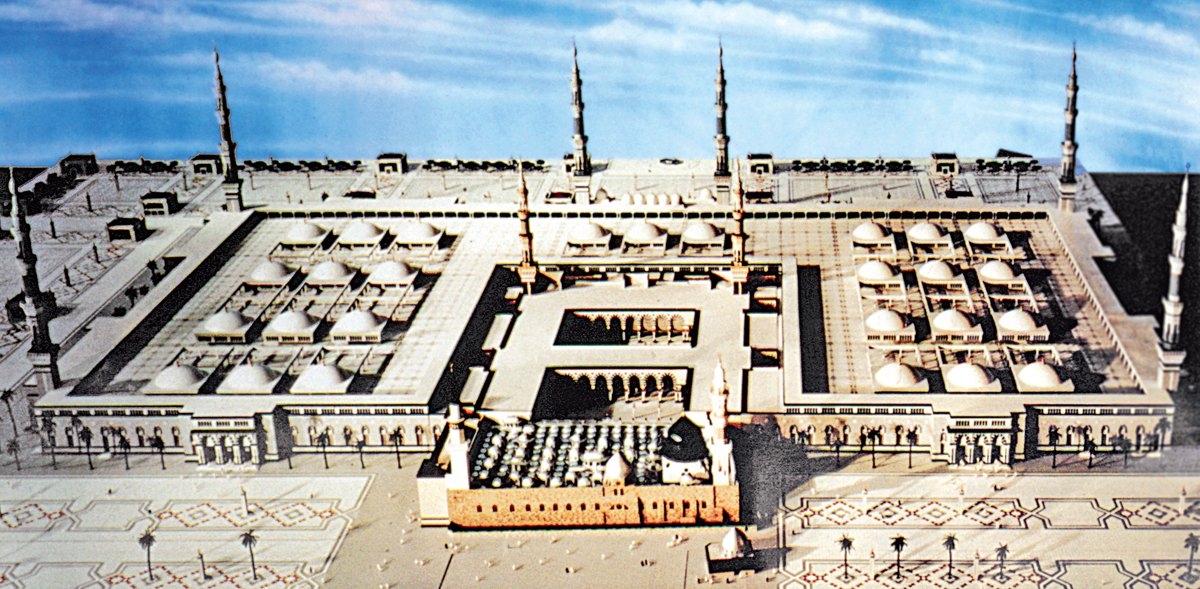 Mescid-i Nebevî’nin genişleme çalışmalarından sonra alacağı durumu gösteren maket