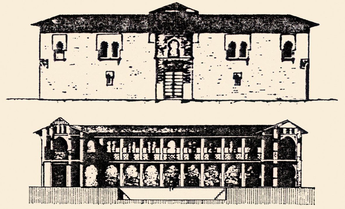 V. Muhammed’in Gırnata’da inşa ettirdiği bîmâristanın kesiti (Gaihabaud’dan)