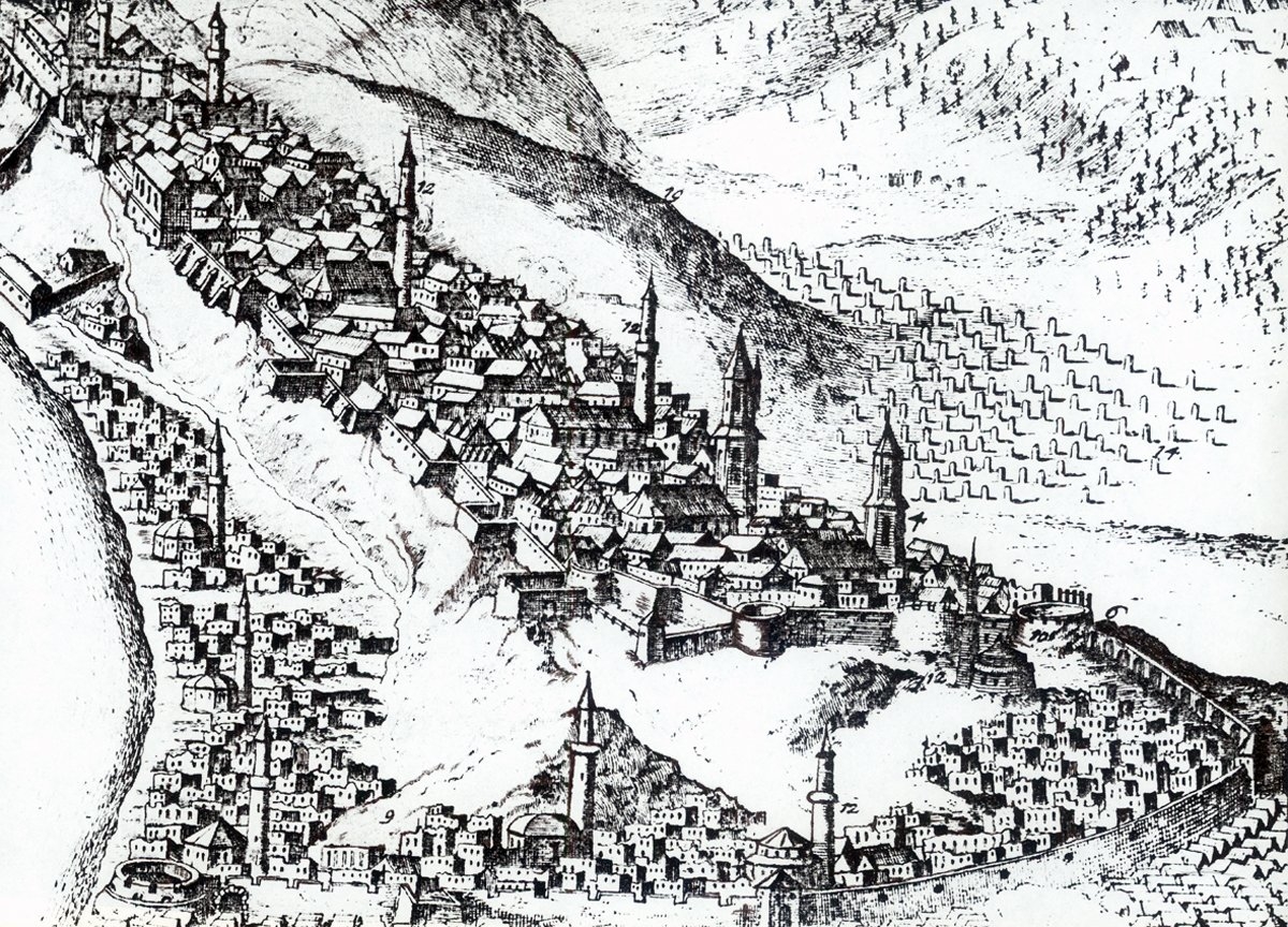 Hallart’ın 1686’da Budin’i gösteren bir gravürü (József Molnár, Macaristan’daki Türk Anıtları, Ankara 1973, lv. I)