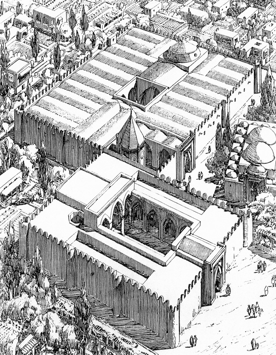 Huand Hatun Külliyesi’nin konumunu gösteren bir çizim (Gabriel, Monuments turcs d’Anatolie, Paris 1931, I, lv. 30)