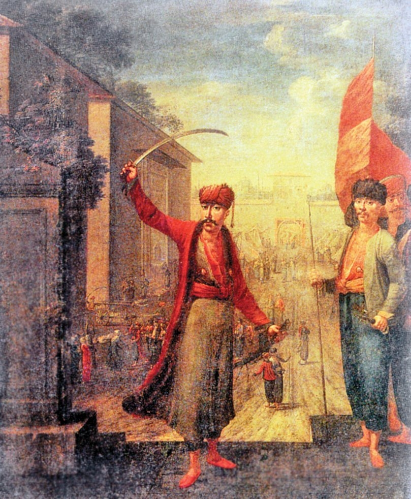 Patrona Halil ve Muslu Beşe’nin Jean Baptiste van Mour tarafından yapılan tasvirleri