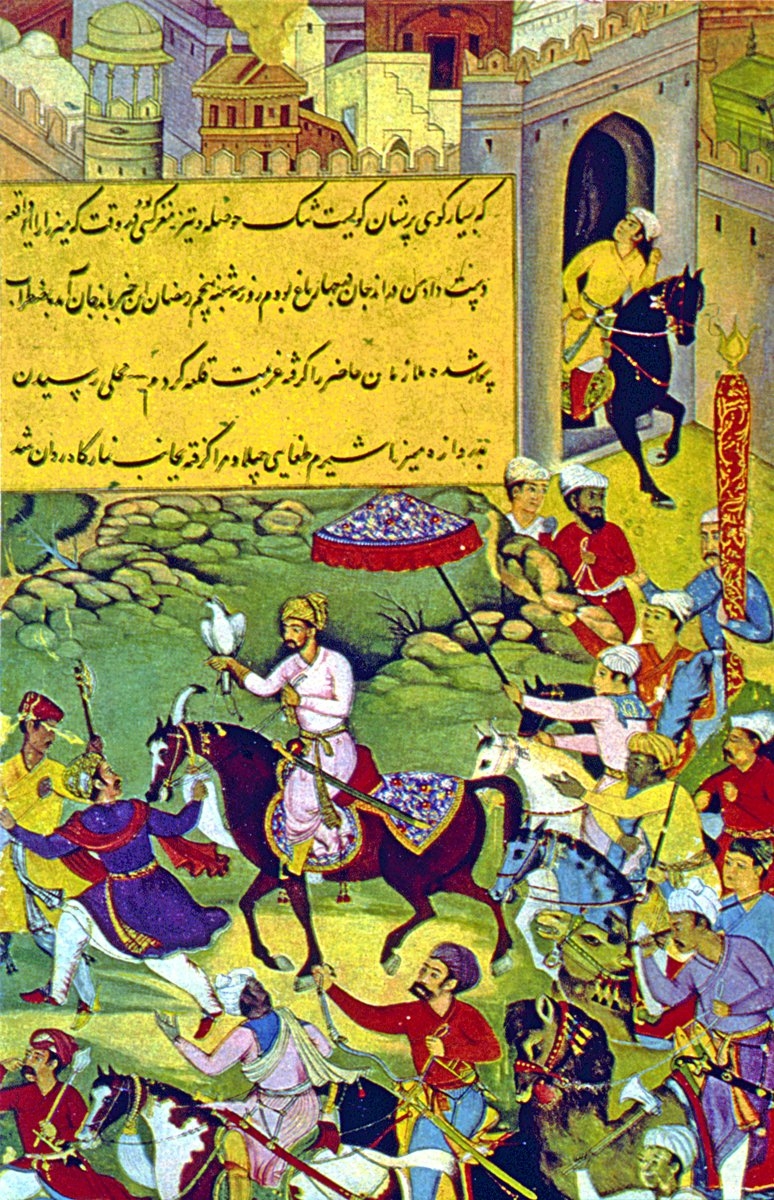 Bâbür’ü avlanırken gösteren bir minyatür