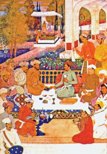 Dârâ Şükûh’u bir sohbet esnasında gösteren minyatür (S. C. Welch, Indische Buchmalerei, şekil 36)