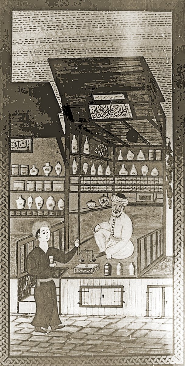 Eski bir tasviri örnek alarak Süheyl Ünver’in yaptığı attar minyatürü (Nil Sarı fotoğraf arşivi)