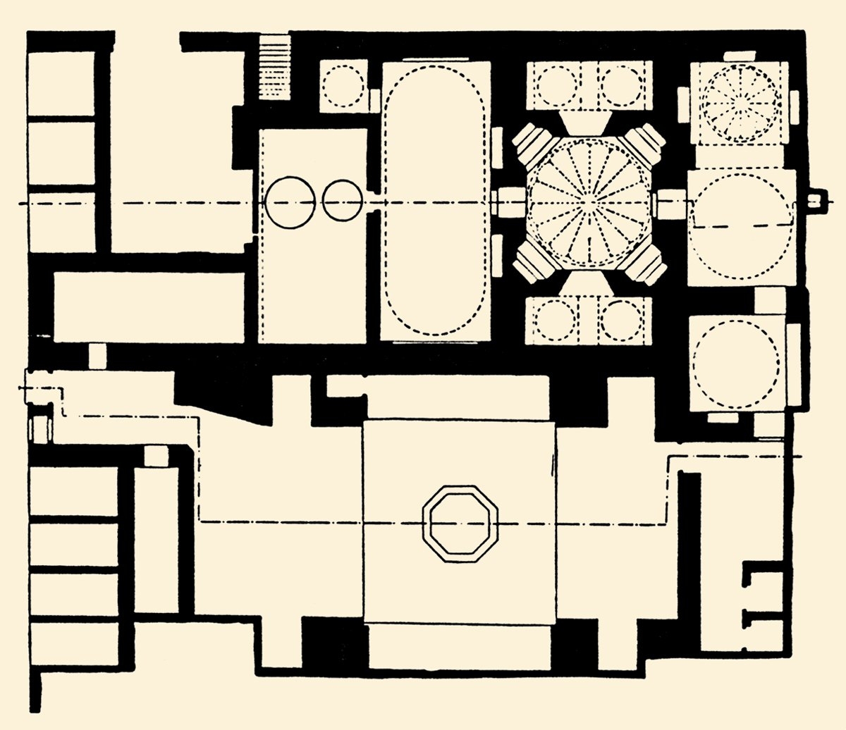 Şam’daki Büzûriye Hamamı’nın planı