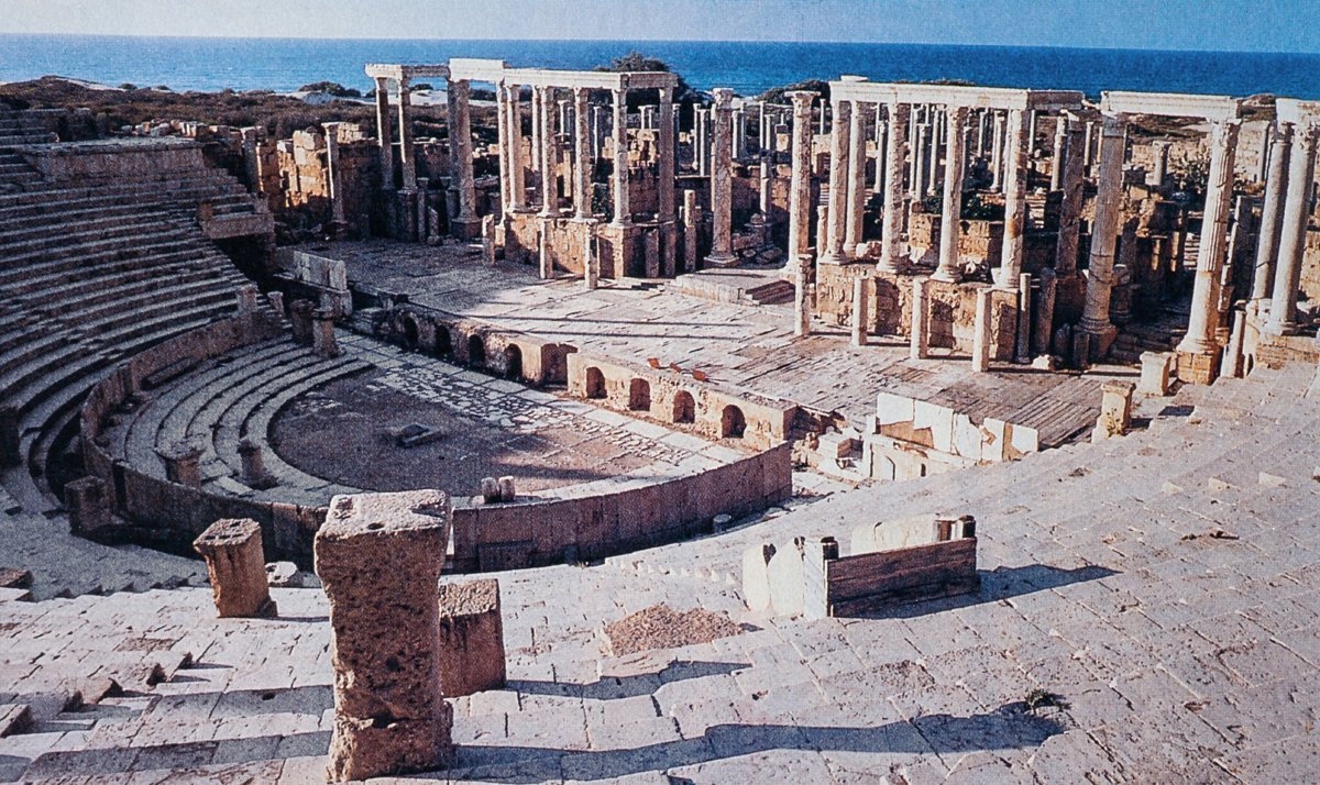 Trablus’un 120 km. güneydoğusundakiLeptis Magna’da Roma kalıntıları