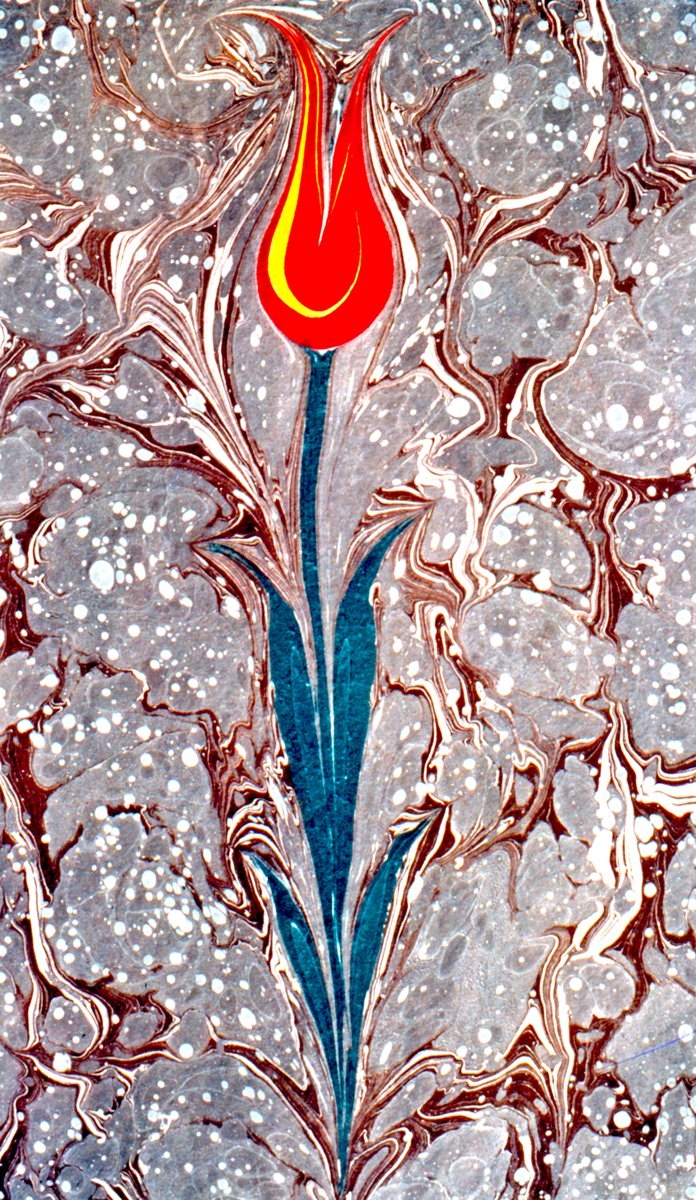 Mustafa Düzgünman’ın lâle ebrusu (Muhittin Serin koleksiyonu)