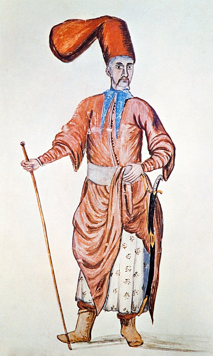 Bostancı hasekisinin tasviri (Türkische Gewänder und Osmanische Gesellschaft, İstanbul 1966, lv. 44)