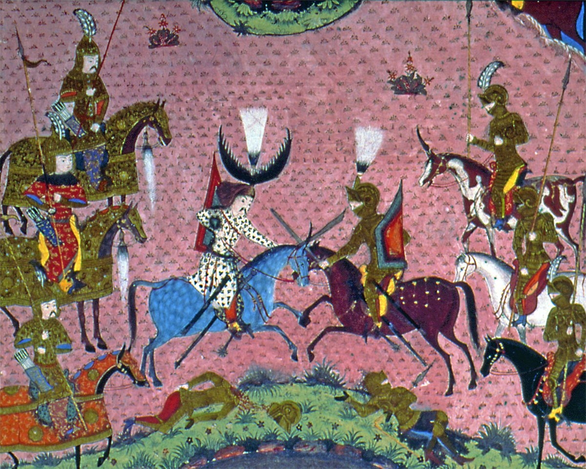 Süleymannâme’de düşmanla savaşan akıncıları gösteren bir minyatür (TSMK, Hazine, nr. 1517, vr. 212a)