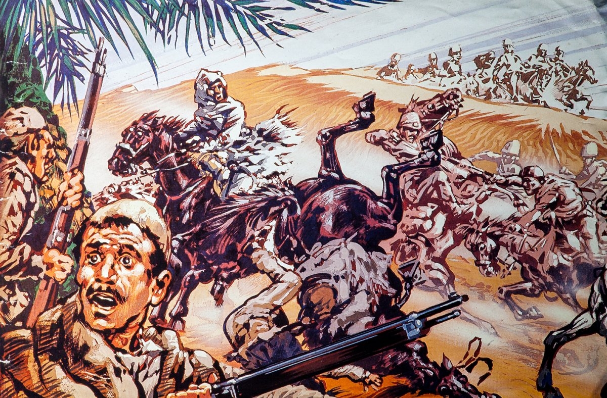 İtalyanlar ile yapılan savaşı gösteren temsilî bir resim (Orhan Koloğlu fotoğraf arşivi)