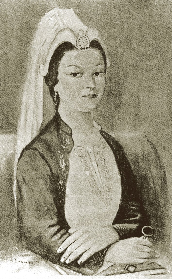 Kanûnî Sultan Süleyman’ın annesi Hafsa Sultan’ın temsilî bir resmi (P. Tuğlacı, Osmanlı Saray Kadınları, s. 291)