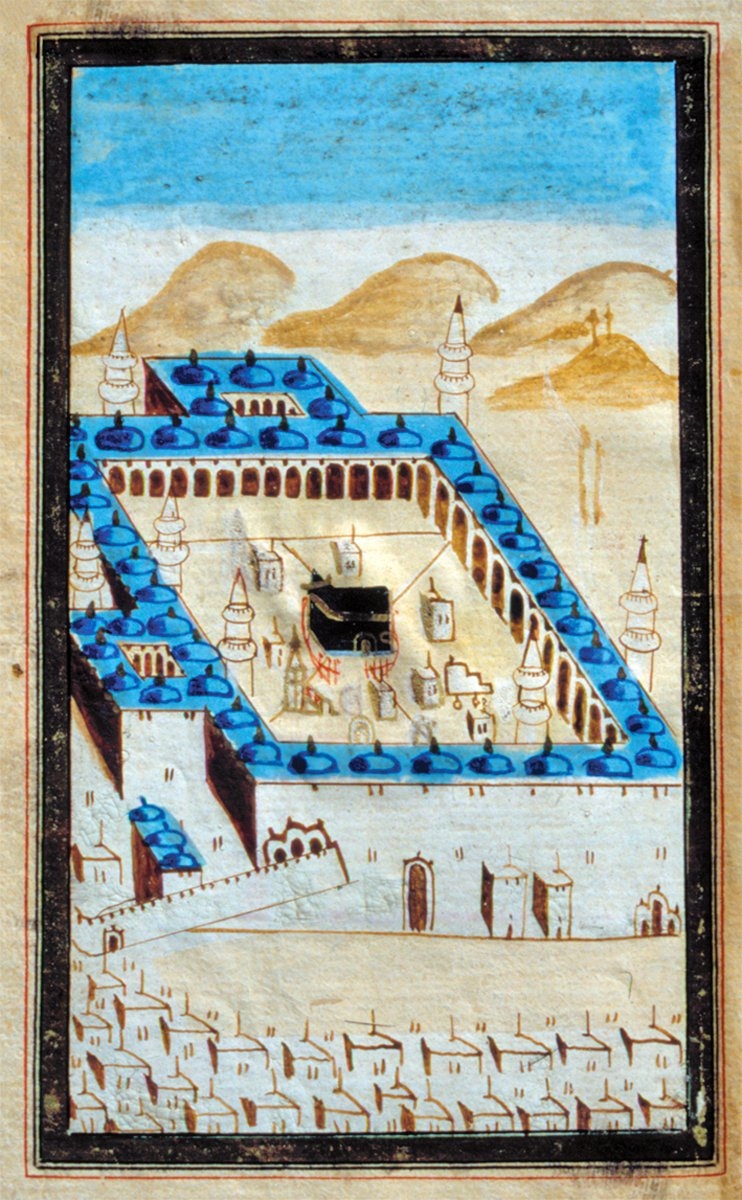 Ahmed Rifat Efendi’nin İḥyâʾü’l-ḥac adlı risâlesinin sonundaki Kâbe tasviri (MÜİF Ktp., Yazma nr. 216)