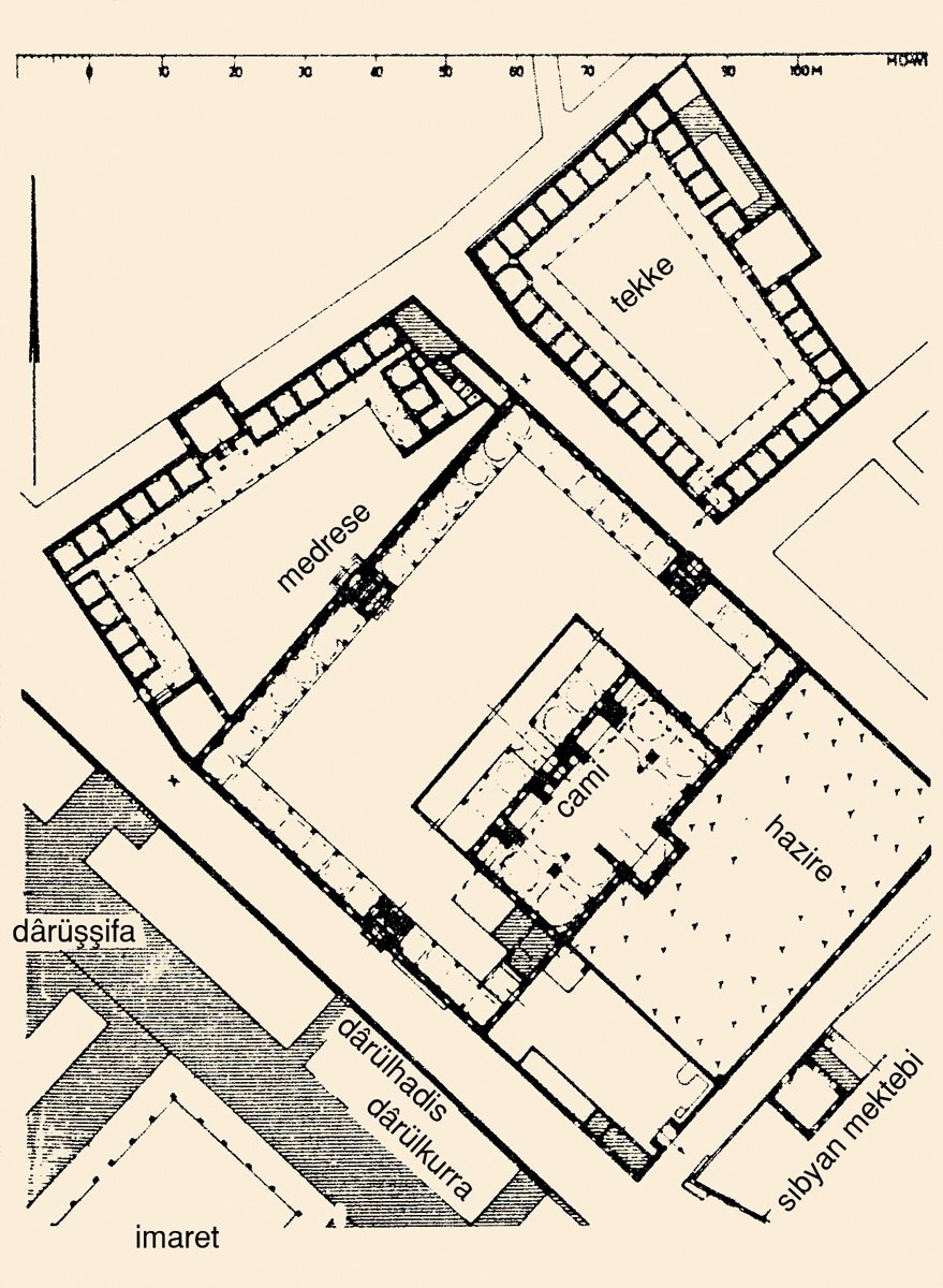 Atik Vâlide Sultan Külliyesi’nin yerleşim planı