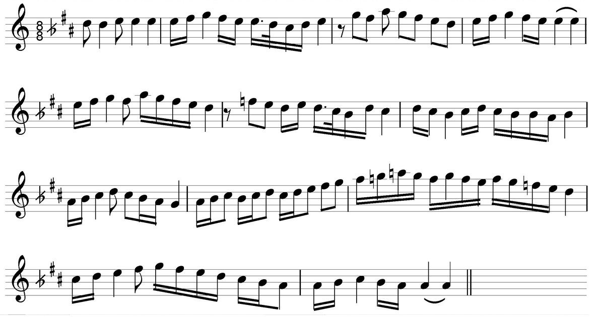 Uzzâl makamı seyir örneği