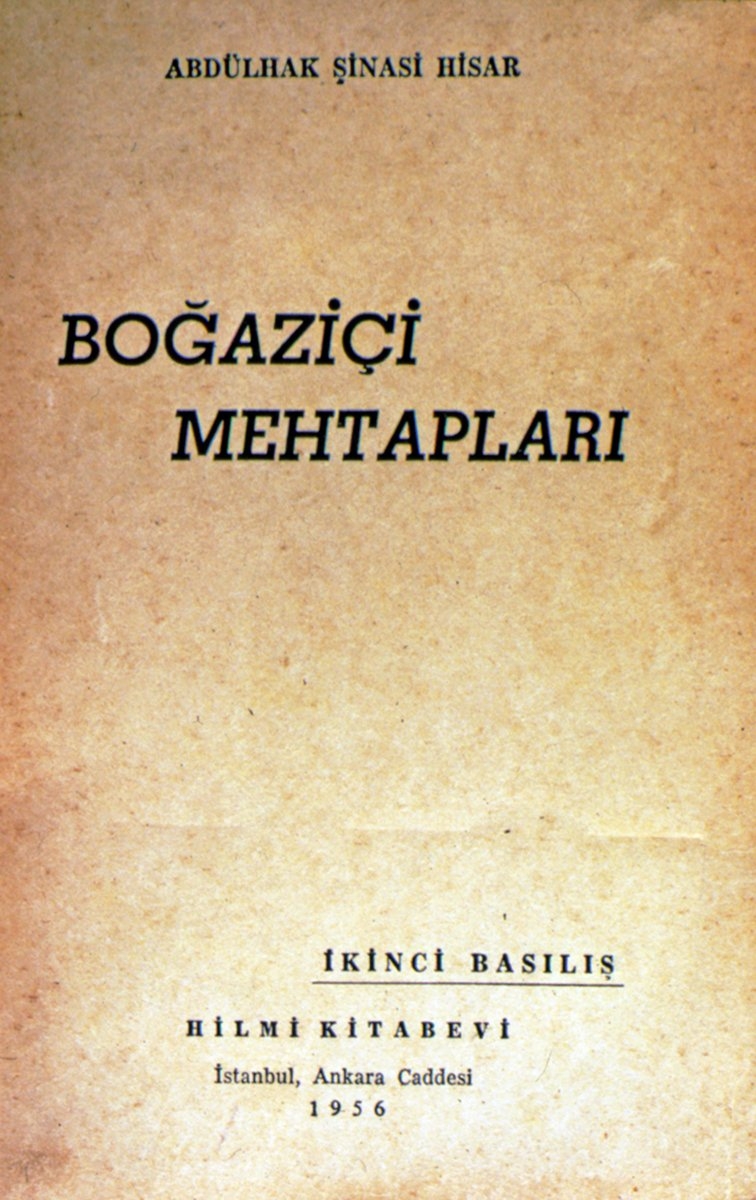 Boğaziçi Mehtapları’nın ikinci baskısının dış kapağı (İstanbul 1956)