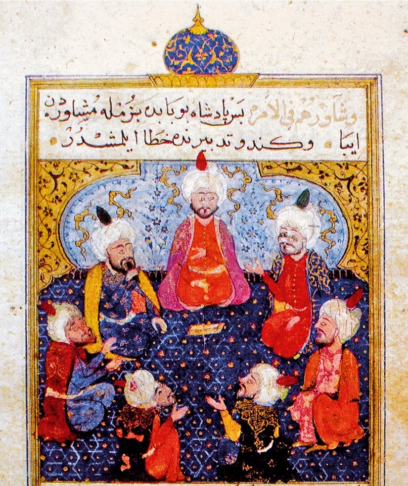 Sindbâdnâme’nin Türkçe versiyonu Tuhfetü’l-ahyâr’dan bir sayfa (Baltimore Walters Art Gallery, nr. 662, vr. 28b)