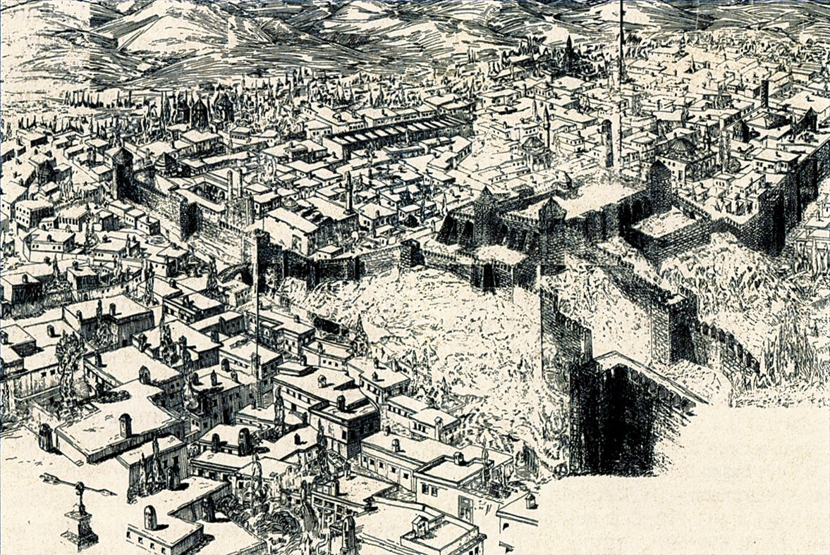 XVIII. yüzyılda Erzurum’u gösteren Mahmut Akok tarafından hazırlanmış rekonstrüksiyon