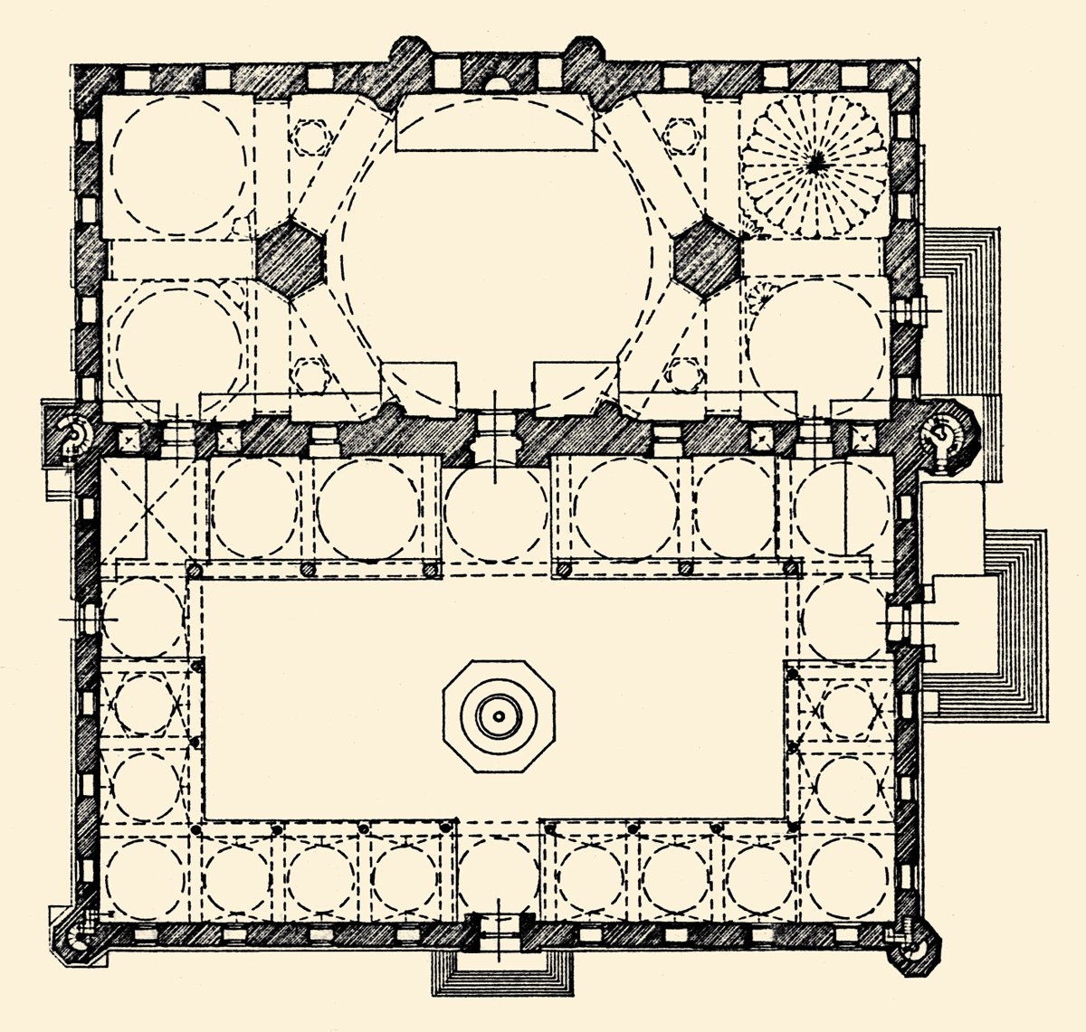 Üç Şerefeli Cami’nin planı