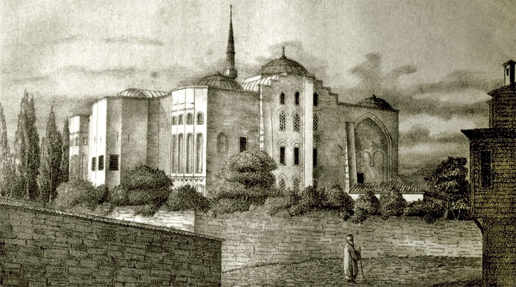 Gül Camii’nin XIX. yüzyılın ikinci yarısında Galanakis tarafından çizilen gravürü (Paspatis’ten)