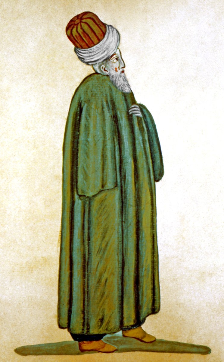 Celvetî dervişi tasviri (Türkische Gewänder und Osmanische Gesellschaft, İstanbul 1966, lv. 146)