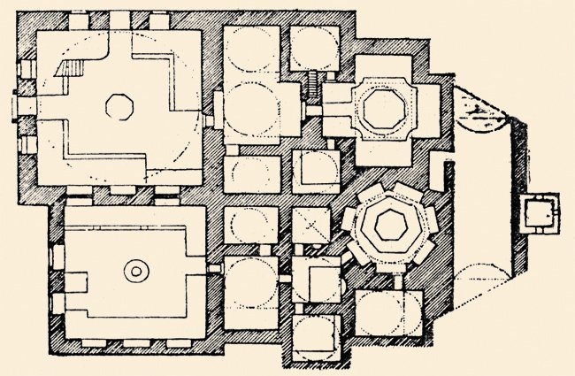Çardaklı Hamam’ın planı (Glück’ten düzeltilerek Semavi Eyice’den)