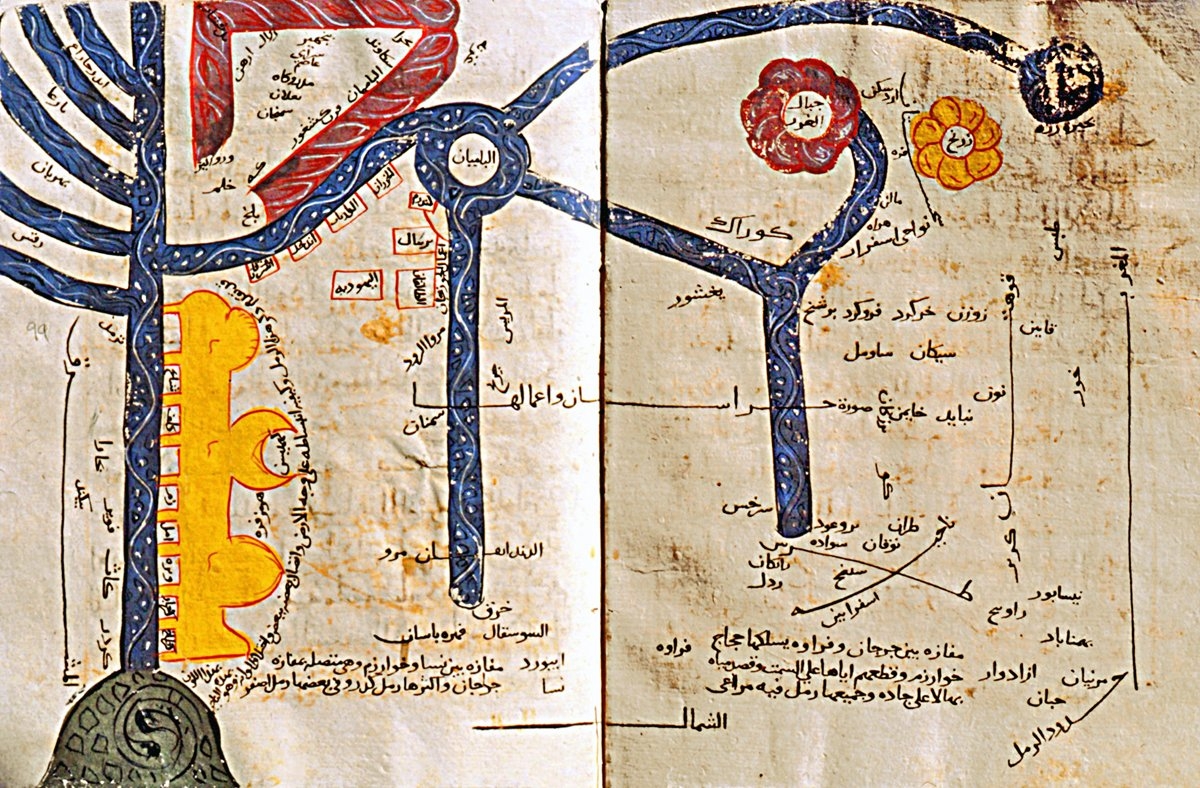 İbn Havkal’in el-Mesâlik ve’l-memâlik adlı eserinde Horasan bölgesini gösteren harita (Süleymaniye Ktp., Ayasofya, nr. 2934, vr. 98b-99a)