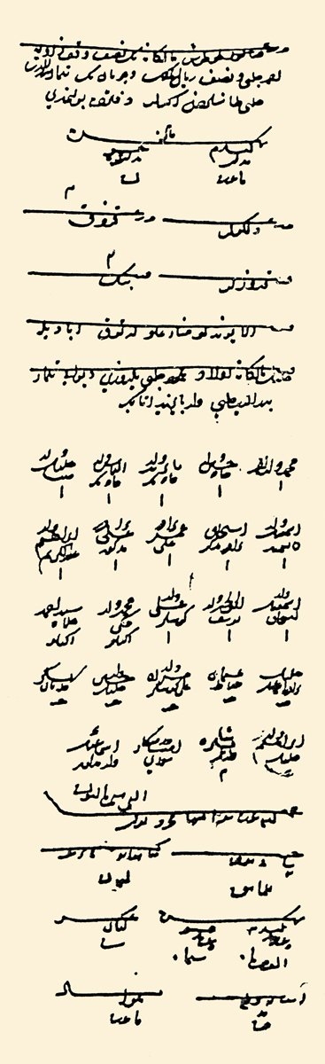 Divanî rakamların kullanıldığı 1455 tarihli Tokat Tahrir Defteri’nden bir sayfa (BA, TD, nr. 2, s. 321)