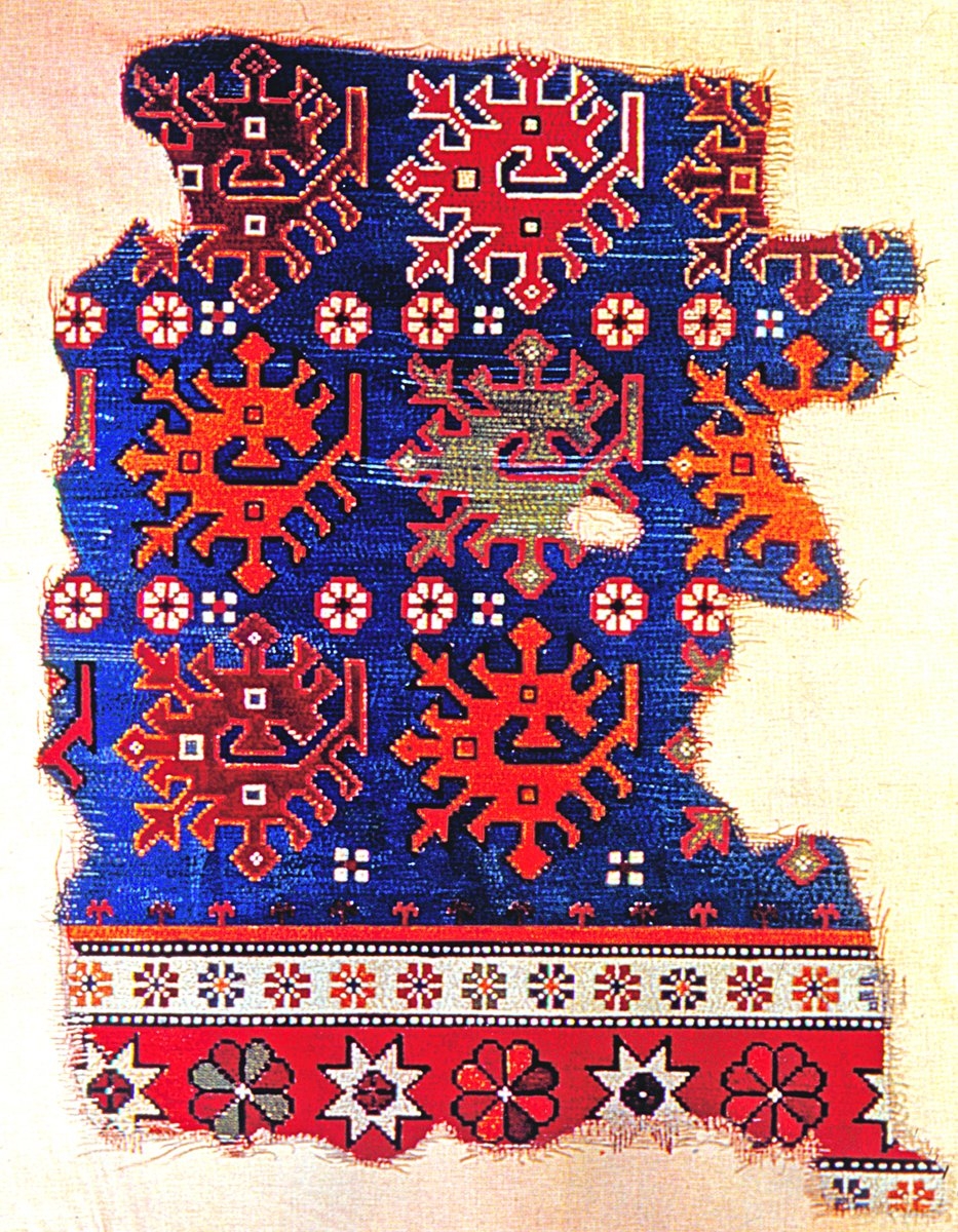 Fustat’ta bulunan XIII. yüzyıla ait bir halı parçası (Göthenburg Röhss Museet)