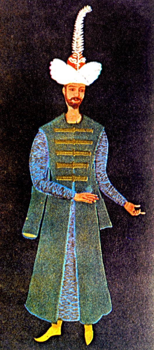 Osmanlı Devleti’nin yükseliş dönemine ait hekimbaşı kıyafeti (Nureddin Sevin, On Üç Asırlık Kıyafet Tarihine Bir Bakış, İstanbul 1973, şekil 43)