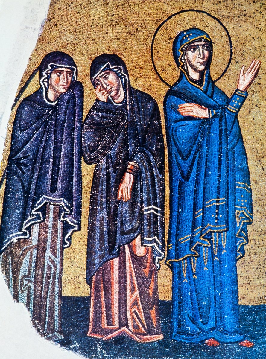 Hz. Îsâ’nın ölümü üzerine tutulan matemin tasvir edildiği Sakız adası Nea Moni Kilisesi’ndeki XI. yüzyıla ait mozaik pano