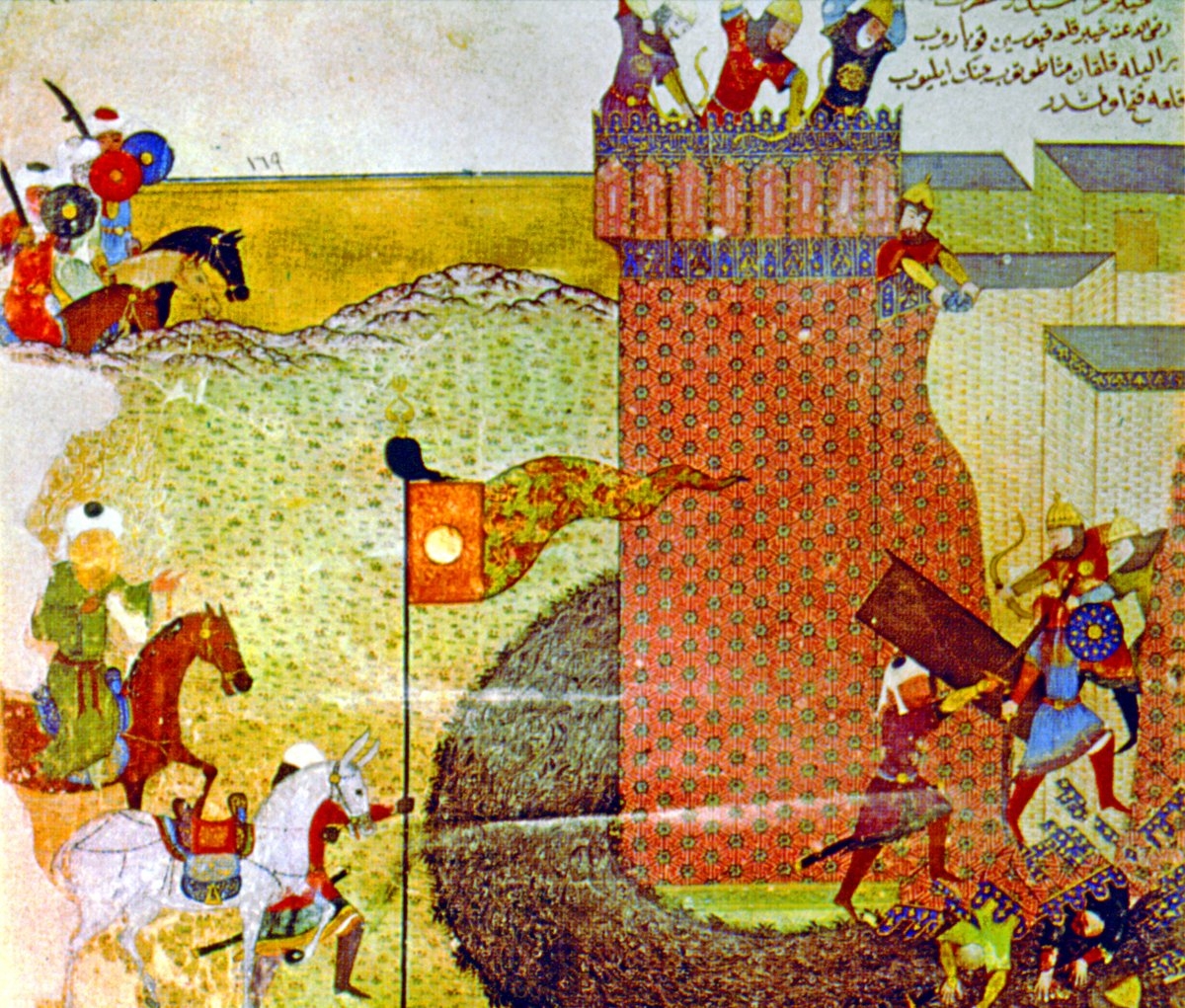 Hayber Gazvesi’ni tasvir eden bir minyatür (TSMK, Bağdat Köşkü, nr. 282, vr. 169a)