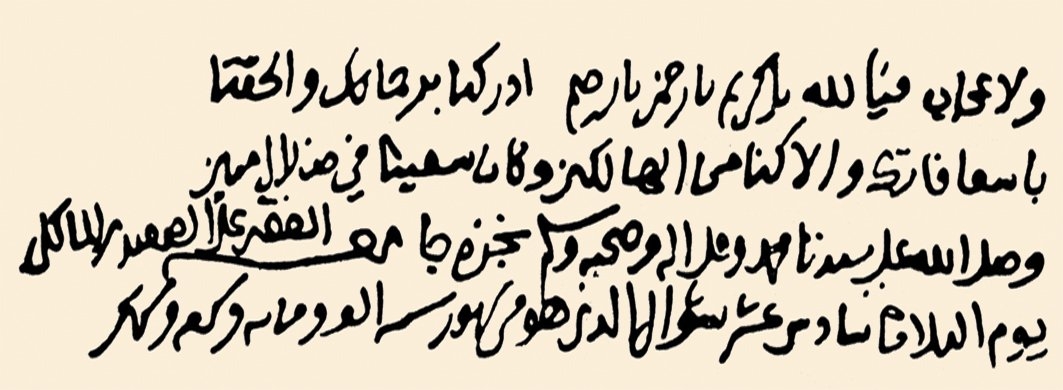 Ali b. Ahmed el-Adevî’nin el yazısı