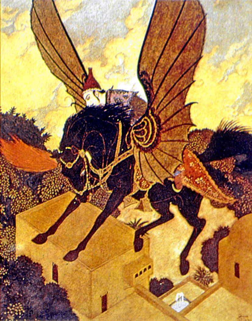 Binbir gece masallarıyla ilgili bir minyatür(Aramco World, XXXVI/5, Eylül-Ekim 1985, s. 29)