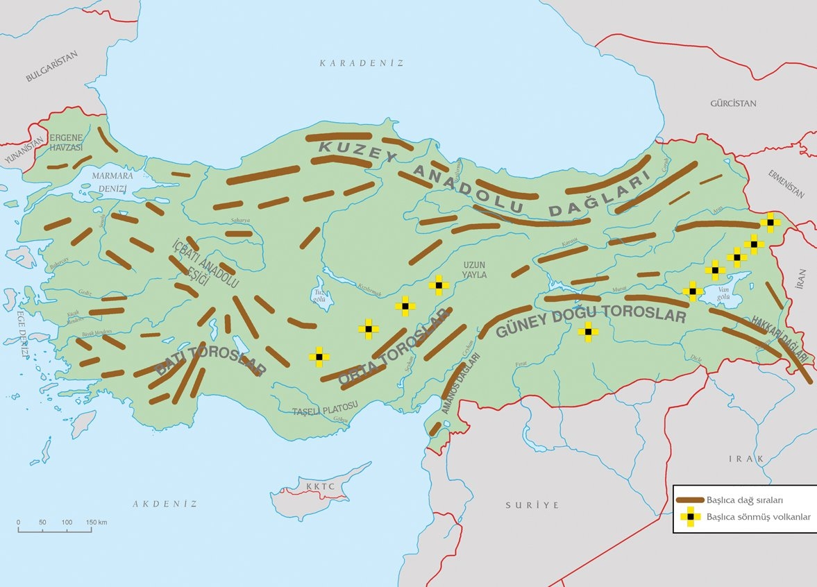 Türkiye yüzey şekillerinin ana çizgileri