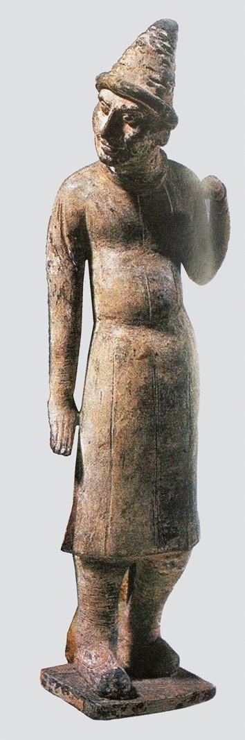 VI-VII. yüzyıllara ait kilden yapılma Soğd seyisini tasvir eden heykelcik