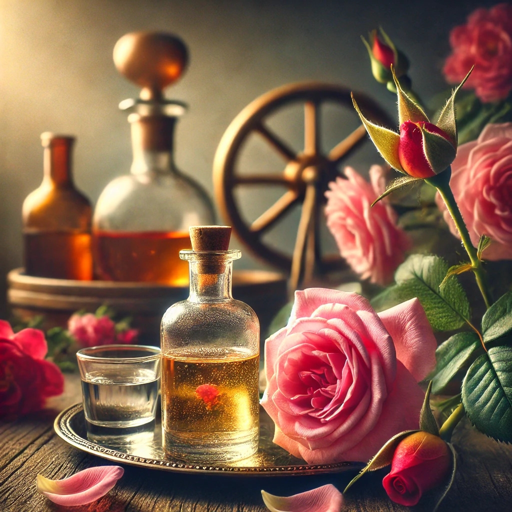 DALL·E 2025-02-07 14.40.07 - A highly detailed and visually captivating depiction of rose fragrance and its significance. The image showcases fresh pink and red roses with delicat.jpg