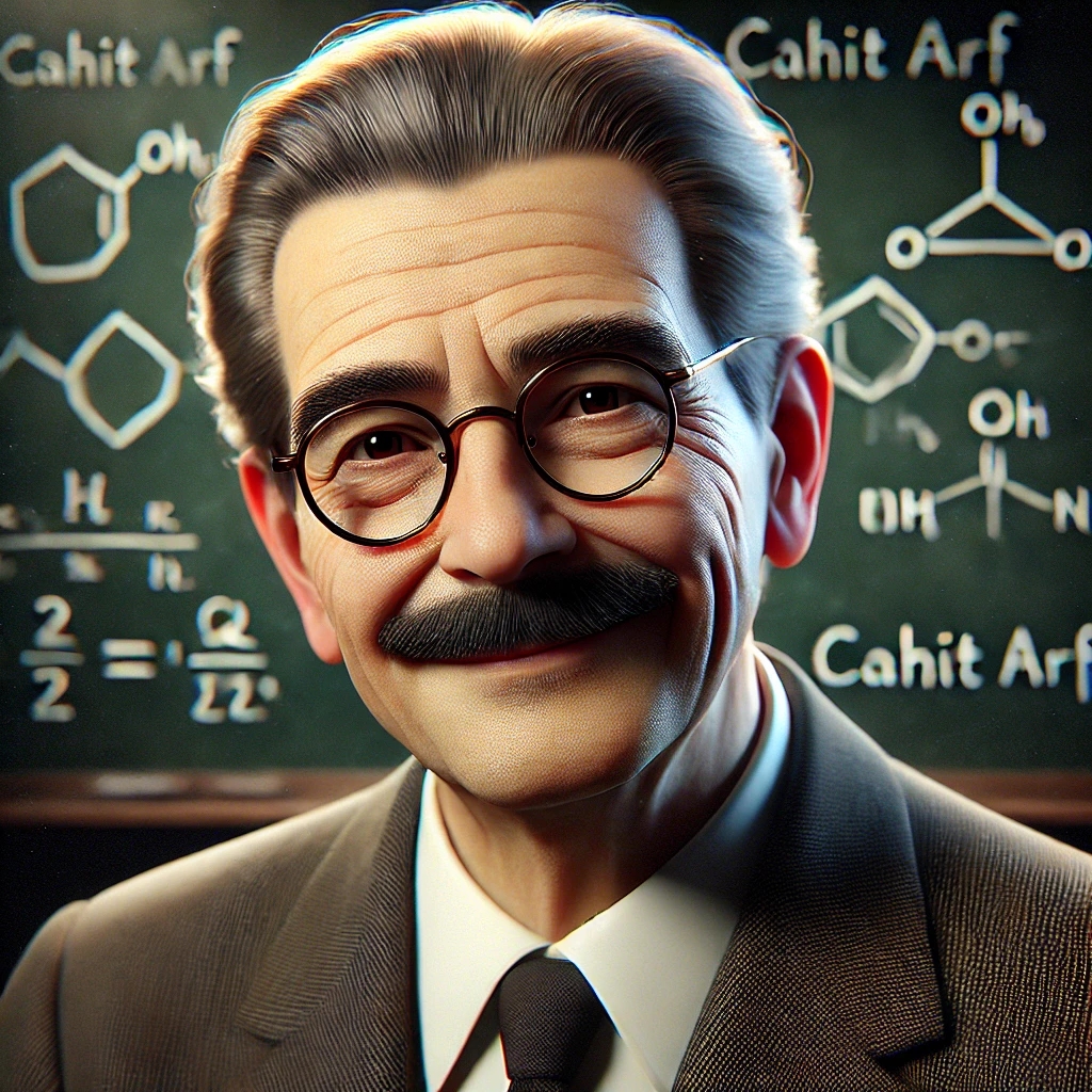 DALL·E 2025-03-16 16.53.52 - A highly realistic digital portrait of Cahit Arf, the renowned Turkish mathematician, smiling warmly. He is depicted as an elderly man with neatly com.webp