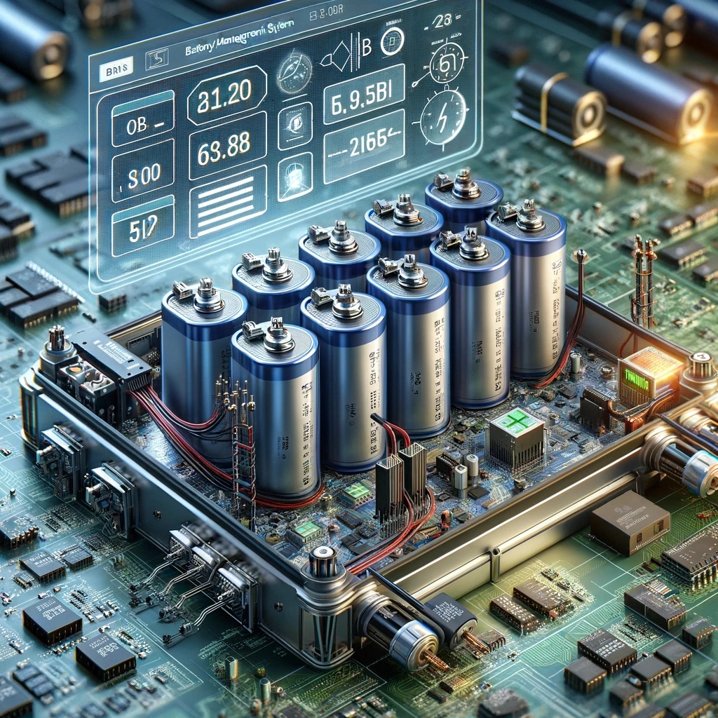 DALL·E 2025-03-20 23.33.29 - A highly detailed and professional visual representation of a Battery Management System (BMS) integrated with lithium-ion batteries. The image should .webp