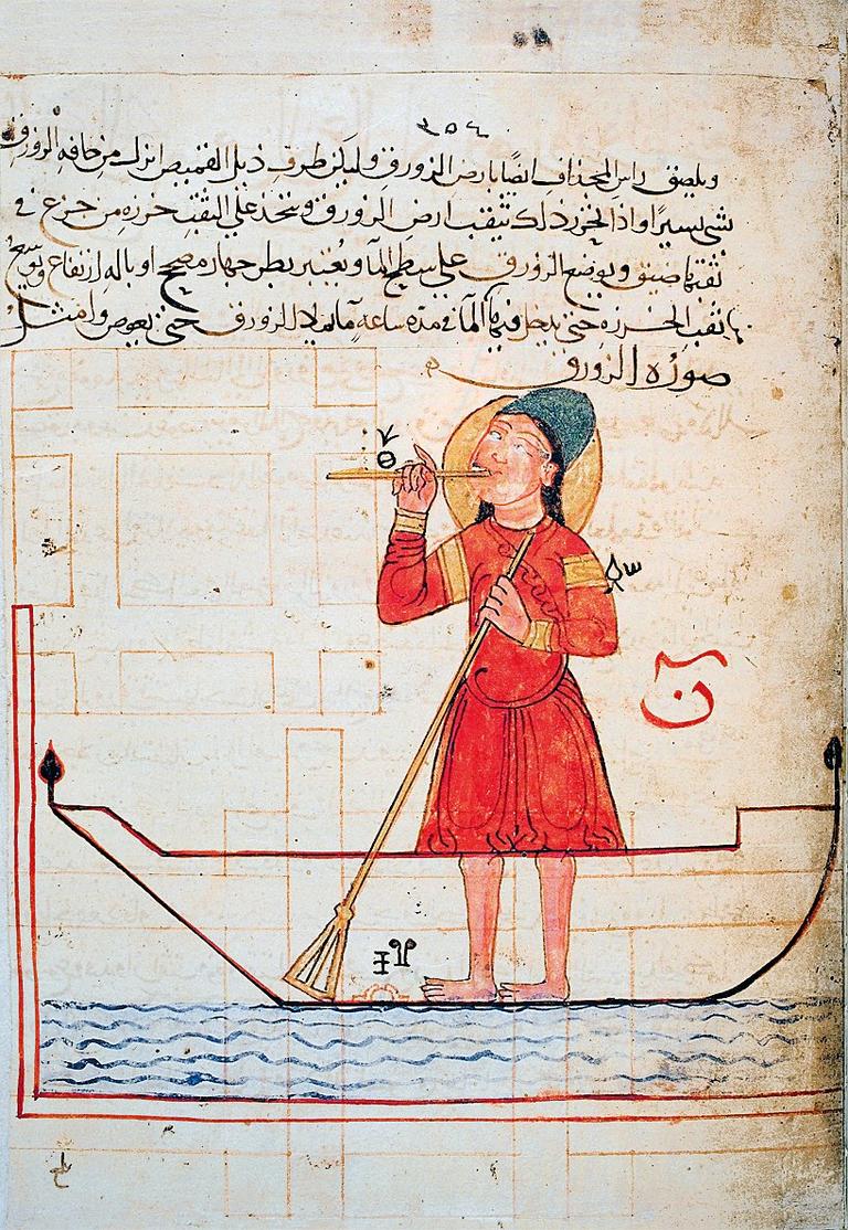 Resim: 2 Cezerî’nin Kitâb fî maʿrifeti’l-ḥiyeli’l-hendesiyye adlı eserindebatar türden çalar saatin tasviri