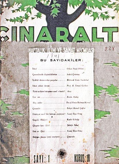 Çınaraltı’nın ilk sayısının kapağı