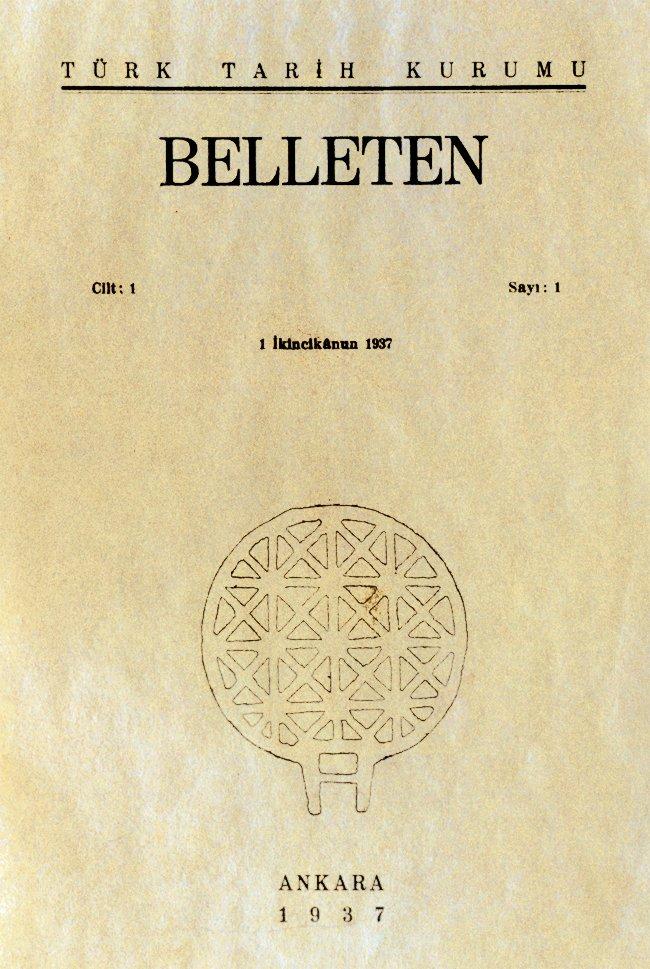 Belleten’in 1. sayısının kapağı