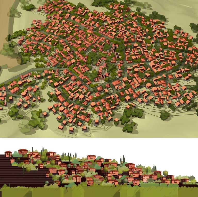 Turgut Cansever’in Emine ve Mehmet Öğün ile birlikte hazırladığı (2005) Pilot Şehir Önerisi(Emine – Mehmet Öğün fotoğraf arşivi)