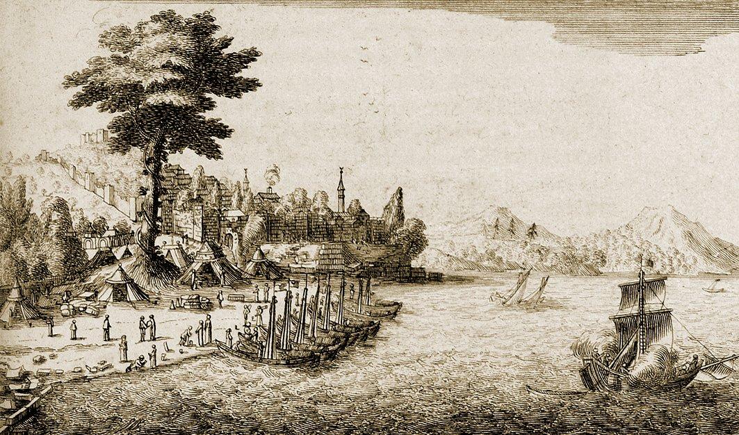 XVIII. yüzyılda Karadeniz Ereğlisi’ni gösteren bir gravür (M. Pitton de Tournefort, Relation d’un voyage du Levant, Paris 1717, II, 184)