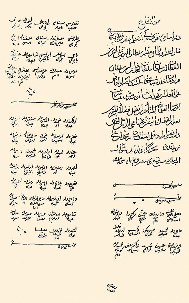 Gelibolu’nun mahallelerini gösteren Şevval 879 (Şubat 1475) tarihli Tahrir Defteri’nin ilk iki sayfası (İstanbul Belediyesi Atatürk Kitaplığı, Muallim Cevdet, nr. O. 79)
