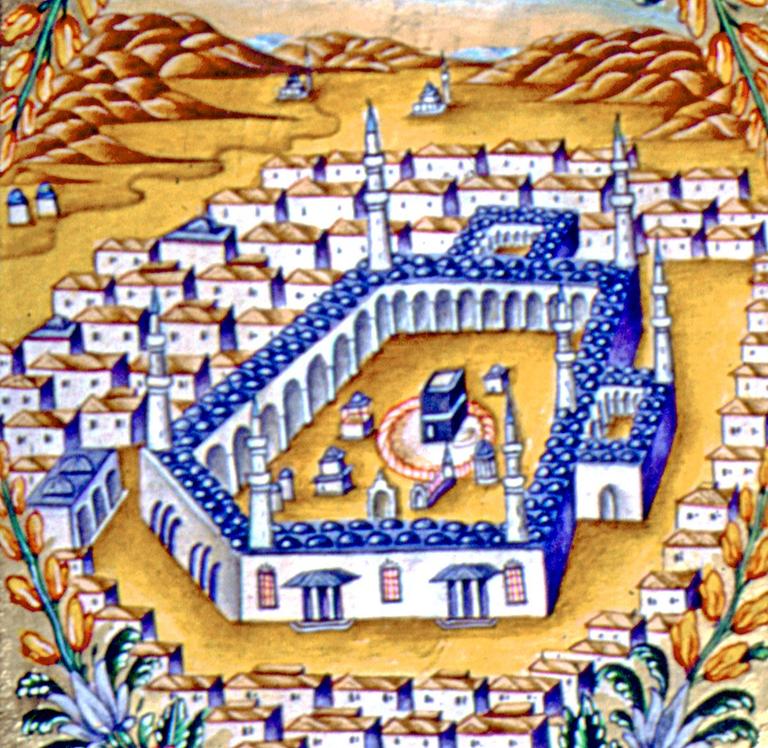 Delâʾilü’l-ḫayrât’ta Mekke tasviri (İÜ Ktp., AY, nr. 5559, vr. 11b)